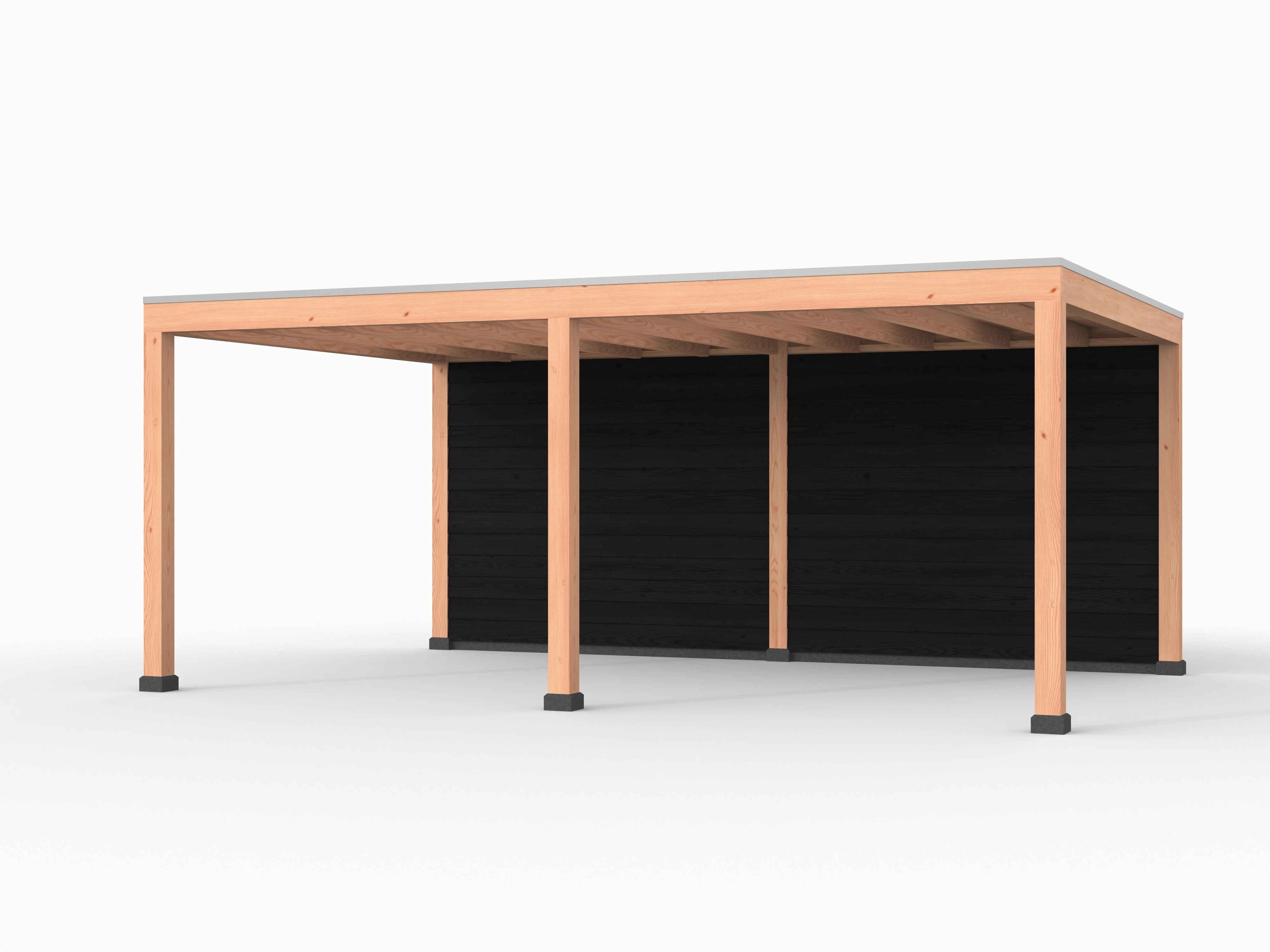 Douglas overkapping, 600 x 400, met achterwand, Westwood Elegant zwart - Afbeelding 1